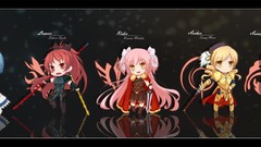 Anime dress rider armor Chibi red eyes Lancer drawings blue 