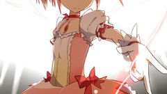 Anime dress Shorts gloves pink hair pink eyes anime girls mahou 