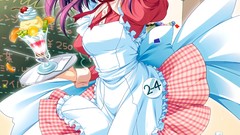 Anime dress skirts anime girls blue eyes waitress maids short 