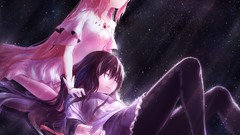 Anime dress skirts pink hair long hair anime girls closed eyes 