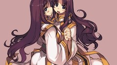 Anime dress smiling anime girls brunettes black eyes yuri 