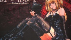 Anime dress stockings blondes anime girls black dress amane 