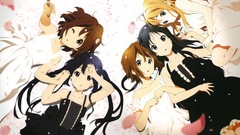 Anime dress Umbrellas blondes anime girls brunettes akiyama mio 