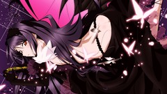 Anime dress Umbrellas gloves long hair anime girls brown eyes 