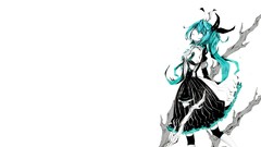 Anime dress white background long hair anime girls hatsune miku 