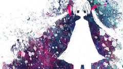 Anime dress white hair anime girls hatsune miku vocaloid 