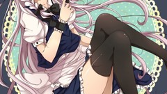 Anime dress white hair blush long hair anime girls blue eyes 