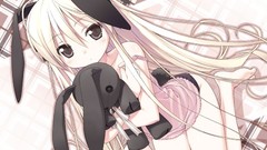 Anime dress white hair long hair school uniforms