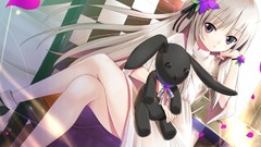 Anime dress white hair long hair school uniforms