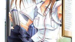 Anime drinks skirts long hair anime girls blue eyes twintails 