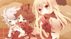 Anime eating blush anime girls blue eyes gray hair inazuma 