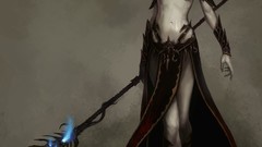 Anime elves staff anime girls Dark Elves artwork video games 