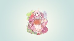 Anime Fairies blue background pink hair long hair anime girls 