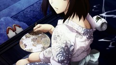 Anime fans anime girls short hair black hair kara no kyoukai 