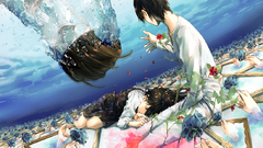 Anime fantasy art anime girls brush hands dark hair artwork