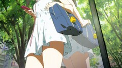 anime girls alone Anime legs reflection headphones dress urban