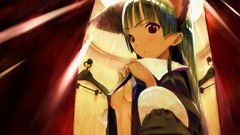 Anime girls animal ears cleavage low-angle shot soft shading 