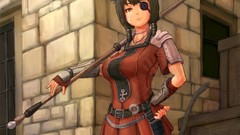 Anime girls animal ears eyepatch polearm Final Fantasy XIV