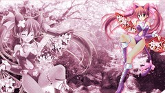 Anime girls animal ears twintails