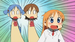 anime girls Anime blue hair blue eyes open mouth Nichijou