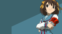 anime girls Anime brunette the melancholy of haruhi suzumiya
