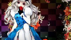 anime girls Anime red eyes fantasy girl Flowers dress long hair
