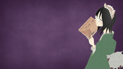 anime girls Anime Simple Background purple background dark hair