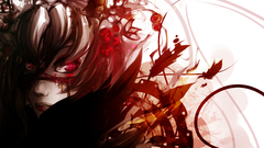 Anime girls artwork red