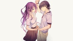 Anime girls bakemonogatari senjougahara hitagi araragi koyomi 