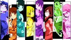 Anime girls bakemonogatari senjougahara hitagi hanekawa tsubasa 