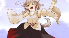 Anime girls bare shoulders touhou animal ears inubashiri momiji 
