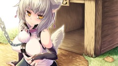 Anime girls bare shoulders touhou animal ears inubashiri momiji 