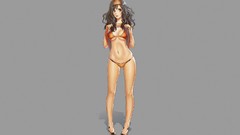 Anime girls bikini Simple Background