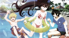 Anime girls bikini swimming