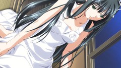 Anime girls black hair aprons