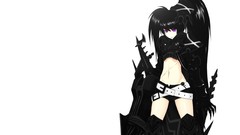 Anime girls black rock shooter purple eyes Simple Background 