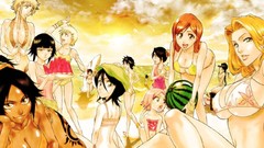 Anime girls bleach shihouin yoruichi matsumoto rangiku inoue 