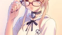 Anime girls blondes glasses