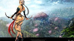 Anime girls blue eyes animal ears tails Yuu scenic