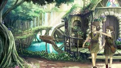 Anime girls blue eyes artwork fantasy art long ears