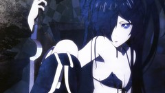 Anime girls blue eyes black rock shooter black hair 