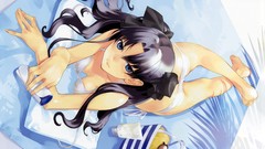 Anime girls blue eyes fate stay night tohsaka rin panties fate 