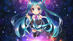 Anime girls blue eyes hatsune miku vocaloid twintails