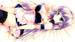 Anime girls blue eyes maids