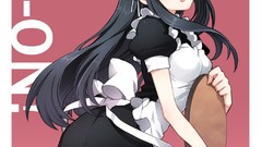 Anime girls blue eyes waitress akiyama mio k - on black hair 