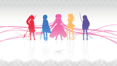 Anime girls blue red