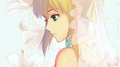 anime girls brides saber fate series Women blonde dress