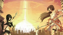 Anime girls brown eyes black hair