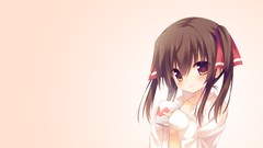 Anime girls brown eyes brunettes hair ornaments Simple 