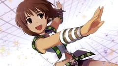 Anime girls brown eyes brunettes short hair open mouth 